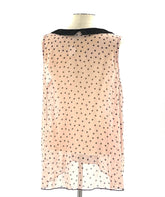 Womens About A Girl Top Size XL Black And Peach Shear Sleeveless Shirt - TheRealThreads